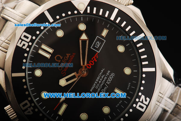 Omega Seamaster Automatic Movment Steel Case with Black Dial and Stainless Steel Strap 43mm - Click Image to Close