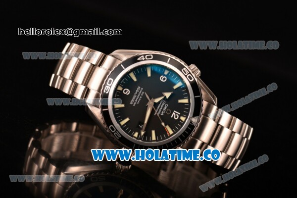 Omega Seamaster Planet Ocean 600 M Swiss ETA 2824 Automatic Steel Case/Bracelet with Black Dial and Stick/Arabic Numeral Markers (BP) - Click Image to Close