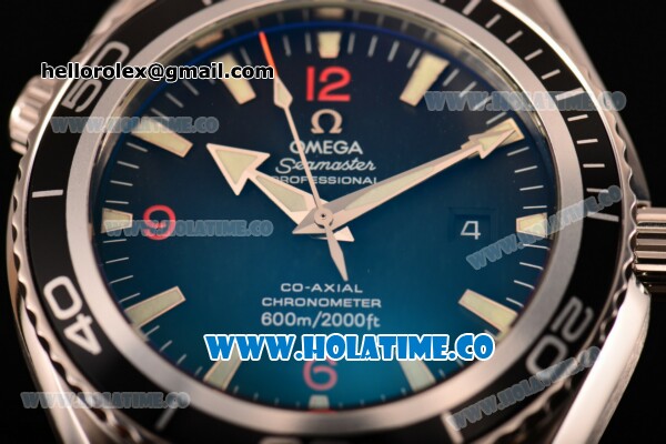 Omega Seamaster Planet Ocean 600 M Swiss ETA 2824 Automatic Steel Case/Bracelet with Black Dial and Stick/Red Arabic Numeral Markers (BP) - Click Image to Close