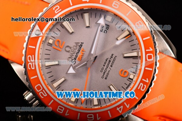 Omega Seamaster Planet Ocean 600M Co-axial GMT Clone Omega 8605 Automatic Steel Case with Grey Dial and Orange Bezel (EF) - Click Image to Close