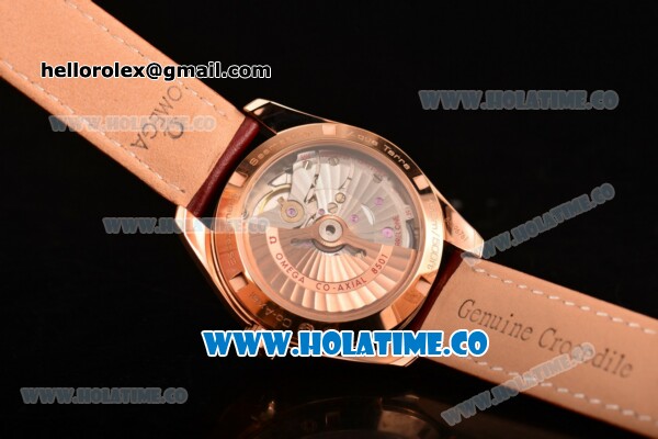 Omega Aqua Terra 150 M Co-Axial Clone Omega 8501 Automatic Rose Gold Case with White Dial and Stick Markers (EF) - Click Image to Close