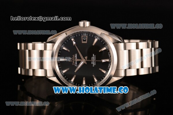 Omega Aqua Terra 150 M Co-Axial Clone Omega 8501 Automatic Steel Case/Bracelet with Black Dial and Stick Markers (EF) - Click Image to Close