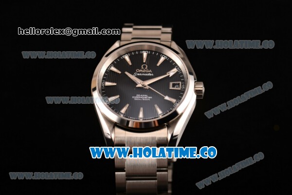 Omega Aqua Terra 150 M Co-Axial Clone Omega 8501 Automatic Steel Case/Bracelet with Black Dial and Stick Markers (EF) - Click Image to Close