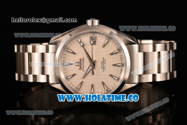 Omega Aqua Terra 150 M Co-Axial Clone Omega 8501 Automatic Steel Case/Bracelet with White Dial and Stick Markers (EF) - Click Image to Close