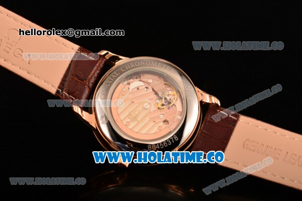 Omega De Ville Co-Axial Asia Automatic Rose Gold Case with White Dial and Roman Numeral Markers - Click Image to Close