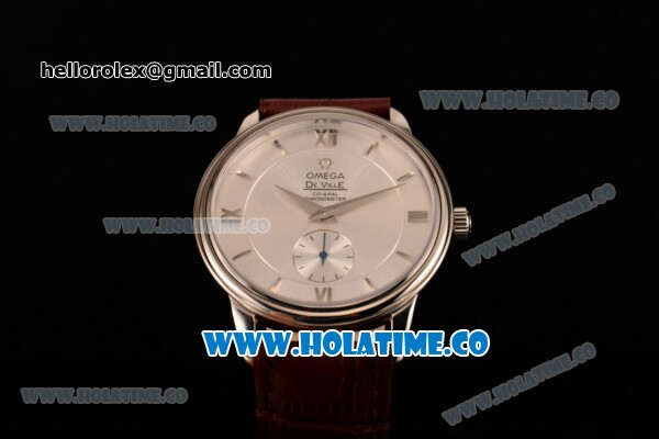 Omega De Ville Co-Axial Asia Automatic Steel Case with Stick/Roman Numeral Markers and Brown Leather Strap - Click Image to Close