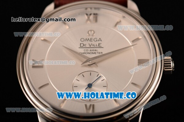 Omega De Ville Co-Axial Asia Automatic Steel Case with Stick/Roman Numeral Markers and Brown Leather Strap - Click Image to Close