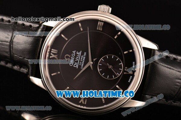 Omega De Ville Co-Axial Asia Automatic Steel Case with Black Dial and Silver Roman Numeral/Stick Markers - Click Image to Close