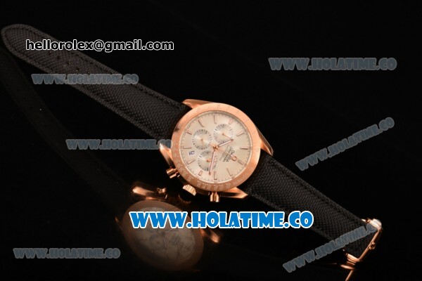 Omega Speedmaster Moonwatch Co-Axial Chronograph Miyota OS20 Quartz Rose Gold Case with White Dial and Stick Markers - Click Image to Close