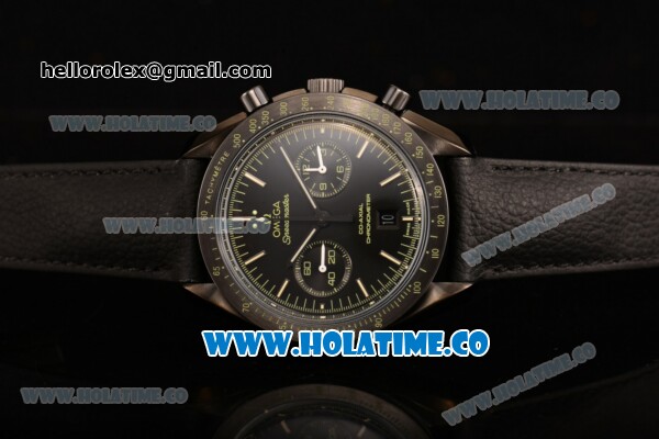Omega Speedmaster Moonwatch Co-Axial Chrono Clone Omega 9300 Automatic PVD Case with Black Dial and Stick Markers - 1:1 Original (EF) - Click Image to Close