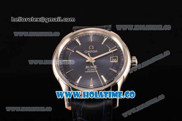 Omega De Ville Hour Vision Clone Omega 8500 Automatic Steel Case with Blue Dial and Silver Stick Markers (KW) - Click Image to Close