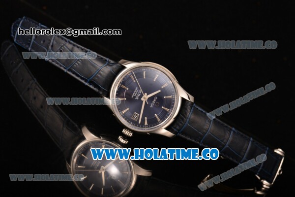 Omega De Ville Hour Vision Clone Omega 8500 Automatic Steel Case with Blue Dial and Silver Stick Markers (KW) - Click Image to Close