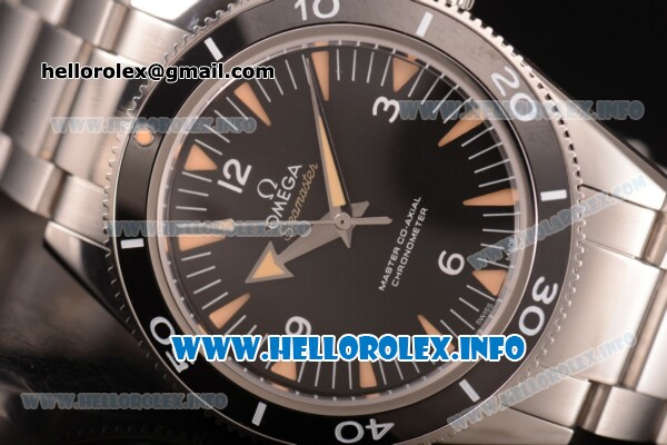 Omega Seamaster 300 Master Co-Axial Clone Omega 8500 Automatic Full Steel with Black Dial and Stick Markers - Click Image to Close
