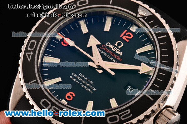 Omega Seamaster Planet Ocean Swiss ETA 2824 Clone 8500 Automatic Steel Case with Black Dial Black Rubber Strap - Click Image to Close