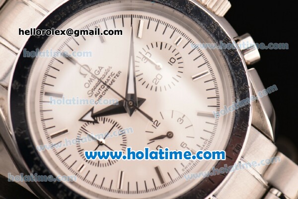 Omega Speedmaster Broad Arrow Chrono Venus 75 Manual Winding Full Steel with White Dial and Silver Stick Markers - Click Image to Close
