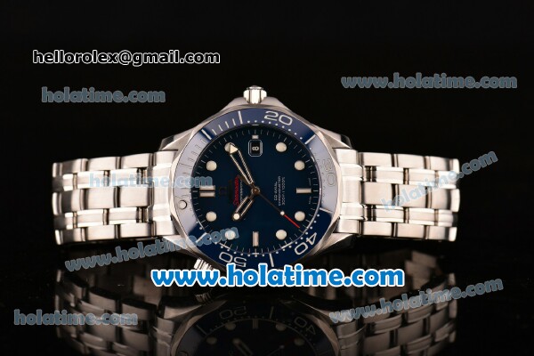 Omega Seamaster Diver 300M Swiss ETA 2824 Automatic Full Steel with Ceramic Bezel and Blue Dial - 1:1 Best Edition (BP) - Click Image to Close