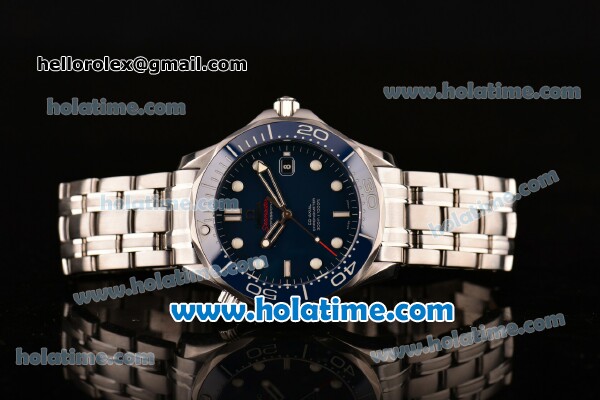 Omega Seamaster Diver 300M Swiss ETA 2824 Automatic Full Steel with Ceramic Bezel and Blue Dial - 1:1 Best Edition (BP) - Click Image to Close