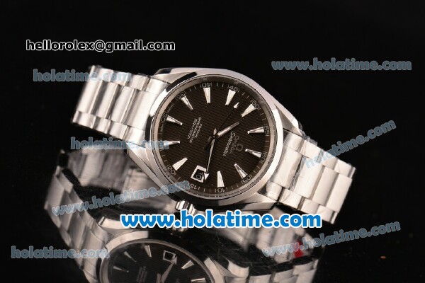Omega Seamaster Aqua Terra 150M Perfect Clone 8500 Automatic Full Steel with Grey Dial and Stick Markers - 1:1 Original (Z) - Click Image to Close