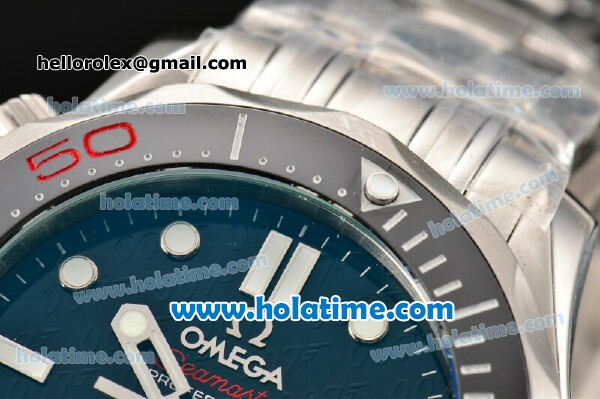 Omega Seamaster Diver 300 M Co-Axial Swiss ETA 2824 Automatic Steel Case/Bracelet with Black Dial and White Markers (BP) - Click Image to Close