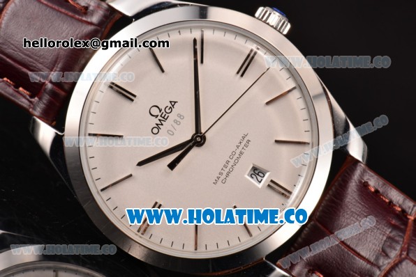 Omega De Ville Trésor Master Co-Axial Swiss ETA 2824 Automatic Steel Case with Stick Markers and White Dial - Click Image to Close