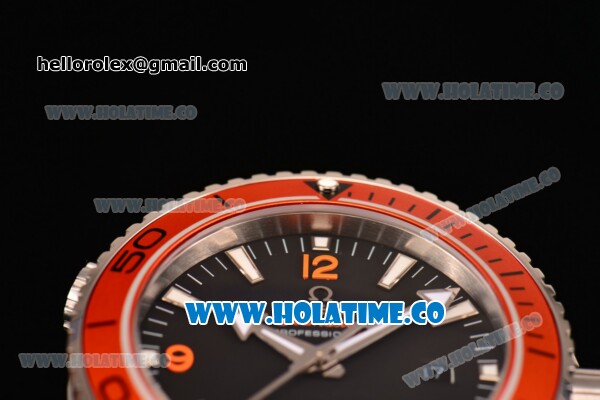 Omega Planet Ocean Clone 8500 Automatic Steel Case with Black Dial Orange Bezel and White Stick Markers (EF) - Click Image to Close