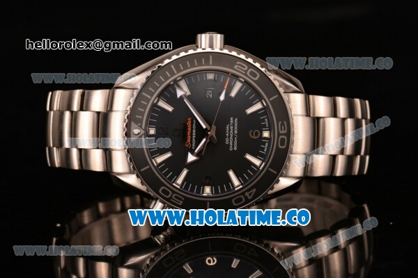 Omega Planet Ocean Clone 8500 Automatic Steel Case/Bracelet with Black Dial and White Stick Markers (EF) - Click Image to Close