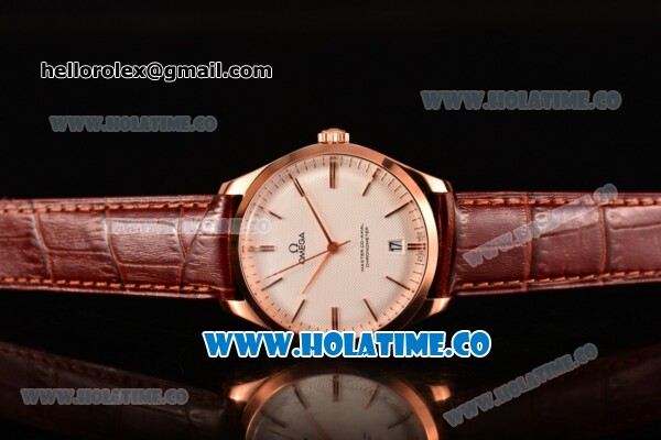 Omega Master Co-Axial Clone Omega 8511 Automatic Rose Gold Case with White Dial and Stick Markers (KW) - Click Image to Close