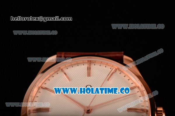 Omega Master Co-Axial Clone Omega 8511 Automatic Rose Gold Case with White Dial and Stick Markers (KW) - Click Image to Close