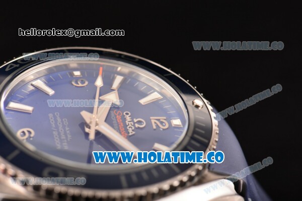 Omega Planet Ocean Clone Omega 8500 Automatic Steel Case with Blue Dial White Stick Markers and Blue Rubber Strap (EF) - Click Image to Close