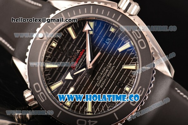 Omega Planet Ocean Clone Omega 8500 Automatic Steel Case with Black Grids Dial White Stick Markers and Black Rubber Strap (EF) - Click Image to Close