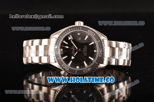 Omega Planet Ocean Clone Omega 8500 Automatic Steel Case/Bracelet with White Stick Markers and Black Dial (EF) - Click Image to Close