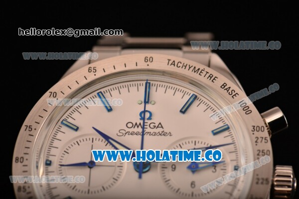 Omega Speedmaster '57 Co-Axial Chronograph Clone Omega 9301 Automatic Steel Case/Bracelet with Blue Stick Markers and White Dial (EF) - Click Image to Close