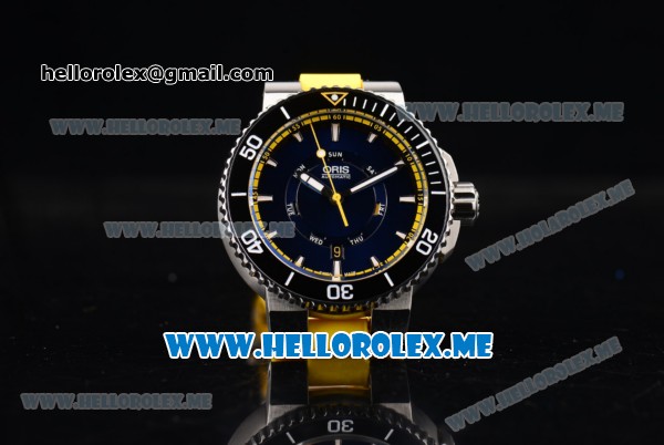 Oris Great Barrier Reef Limited Edition II Swiss ETA 2836 Automatic Steel Case with Black Dial and Yellow Rubber Strap Stick Markers - Click Image to Close