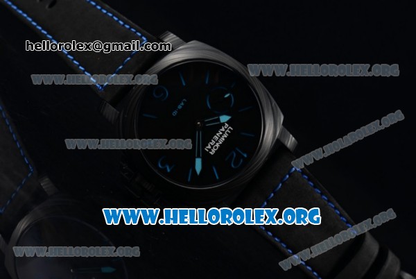 Panerai PAM00700 LAB-ID Luminor 1950 Carbotech 3 Days Asia 6497 Manual Winding Carbon Fiber Case with Black Dial PVD Bezel and Black Leather Strap (F4) - Click Image to Close