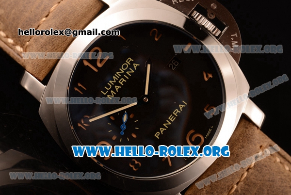 Panerai Luminor Marina 1950 3 Days Automatic Asia Automatic Steel Case with Black Dial and Brown Leather Strap PAM00359 - Click Image to Close