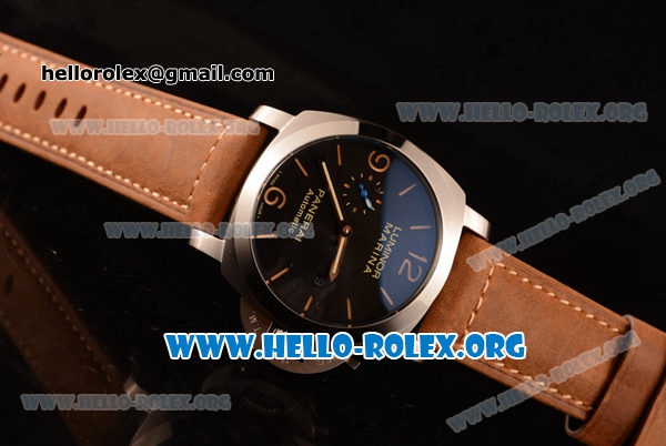 Panerai Luminor Marina 1950 3 Days Automatic Asia Automatic Steel Case with Black Dial and Brown Leather Strap PAM 312R - Click Image to Close