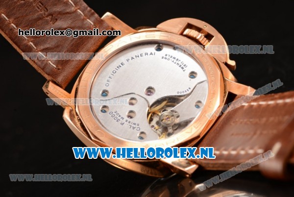 Panerai PAM00372R Luminor 1950 3 Days Clone P.3000 Automatic Rose Gold Case with Brown Dial and Brown Leather Strap - Click Image to Close