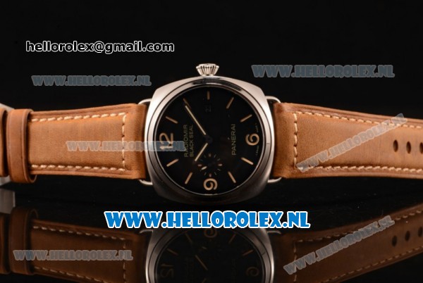 Panerai PAM00388O Radiomir Black Seal 3 Days Automatic Asia Automatic Steel Case with Black Dial and Brown Leather Strap - Click Image to Close