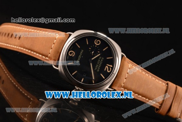 Panerai PAM00388O Radiomir Black Seal 3 Days Automatic Asia Automatic Steel Case with Black Dial and Brown Leather Strap - Click Image to Close