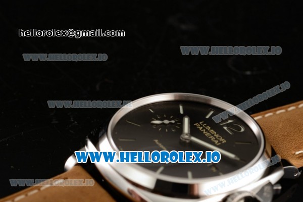Panerai Luminor Due 3 Days Automatic Clone P.3000 Automatic Steel Case Black Dial With Stick/Arabic Numeral Markers Brown Leather Strap(KW) - Click Image to Close