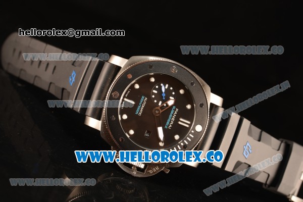 Panerai Luminor Submersible Black Bezel With Steel Case Automatic Rubber Strap Black Dial PAM00683 - Click Image to Close