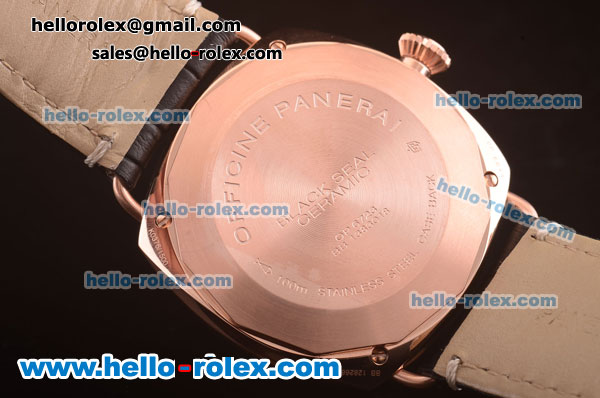 Panerai Radiomir Base PAM00231 Automatic Rose Gold Case with Black Dial and Black Leather Strap - Click Image to Close