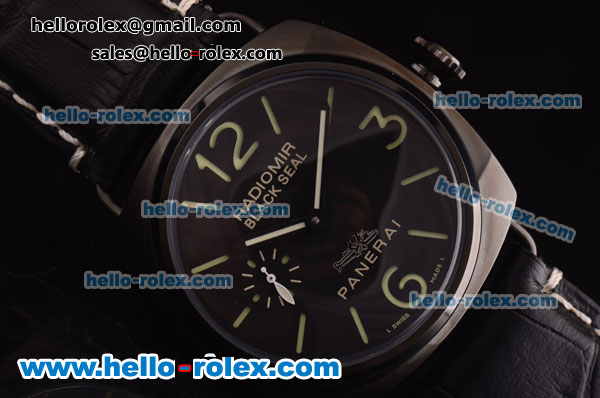 Panerai Radiomir Black Seal PAM00292 Automatic PVD Case with Black Dial and Black Leather Strap - Click Image to Close