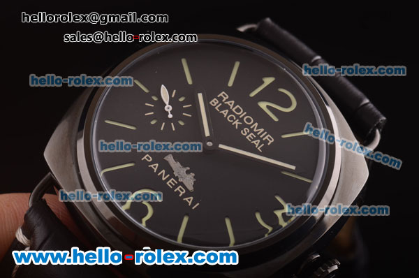 Panerai Radiomir Black Seal PAM00292 Automatic PVD Case with Black Dial and Black Leather Strap - Click Image to Close