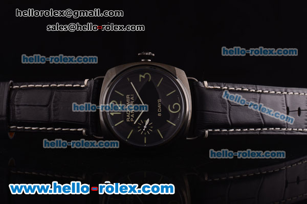 Panerai Radiomir 8 Days PAM00384 Automatic PVD Case with Black Dial and Black Leather Strap - Click Image to Close