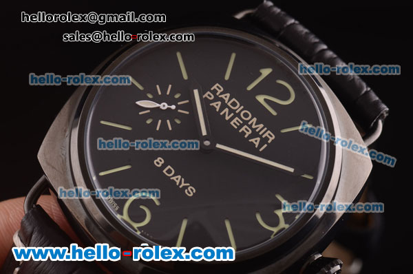Panerai Radiomir 8 Days PAM00384 Automatic PVD Case with Black Dial and Black Leather Strap - Click Image to Close