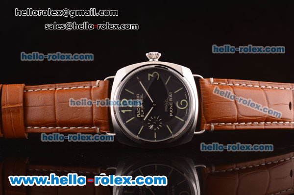 Panerai Radiomir Black Seal PAM 287 Automatic Steel Case with Black Dial and Brown Leather Strap - Click Image to Close