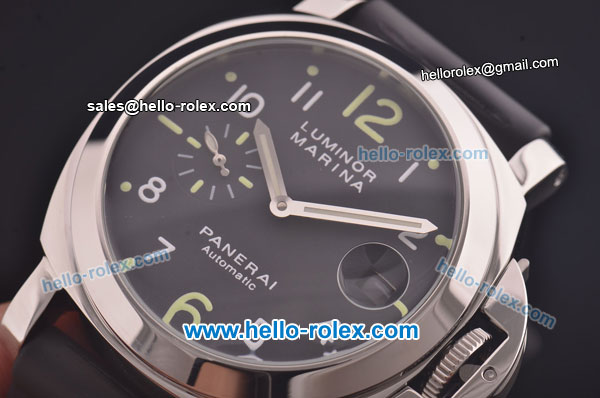 Panerai Luminor Marina PAM00164 Asia ST22 Automatic Steel Case with Black Dial and Numeral Markers - Click Image to Close