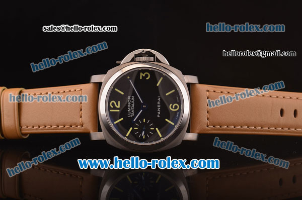 Luminor Marina Tantalium - Special Edition 2003 PAM00172 Swiss ETA 6497 Manual Winding Titanium Case with Black Dial and Brown Leather Strap - Click Image to Close