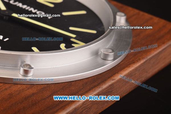Panerai Luminor Base Wall Clock Swiss ETA Quartz Steel Case with Black Dial - 1:1 Original Best Edition - Click Image to Close